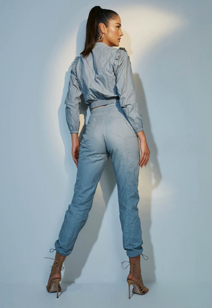 Ruffled Crop Top Set