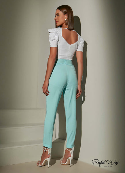 White Puff Sleeve Cropped Top