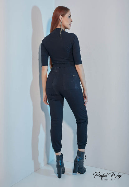Black Jogger Jumpsuit