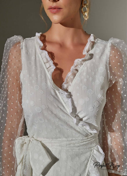 White Wrap Short Dress