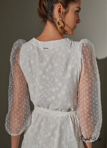 White Wrap Short Dress