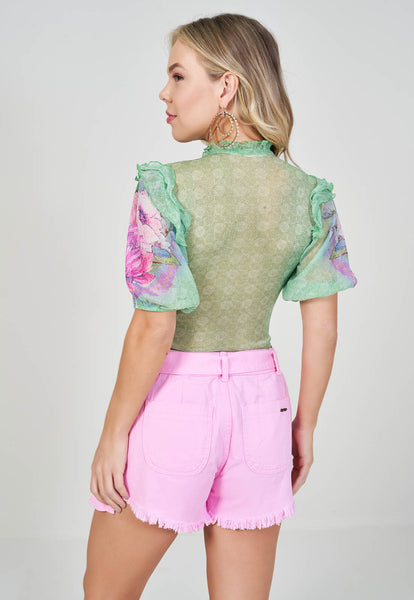 Green Print Bodysuit