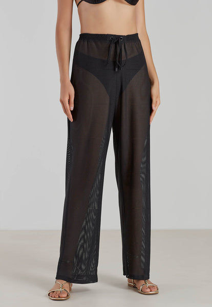 Black Mesh Beach Cover-Up