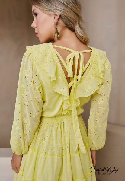 Yellow Loose Short Dress
