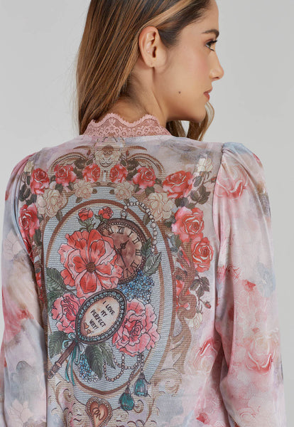 Nude & Pink Print Loungewear Layering Piece