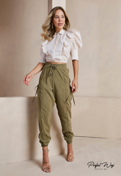 Beige Cropped Shirt
