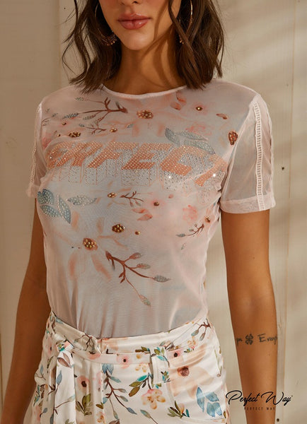 Pink Tulle Print T-Shirt