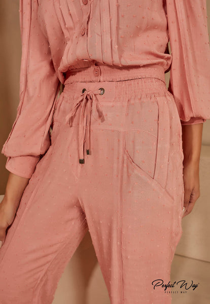 Rose Cropped Shirt Top & Pants Set