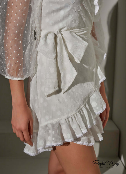 White Wrap Short Dress