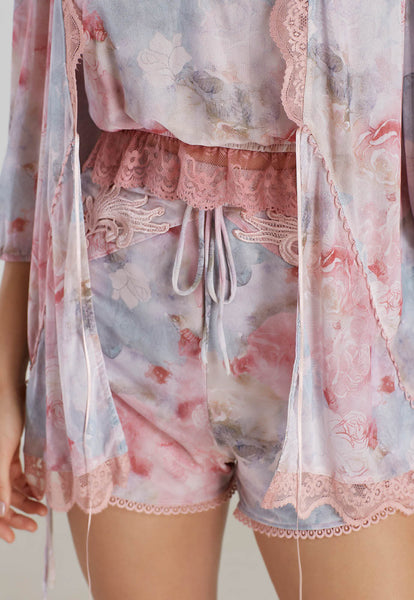 Nude & Pink Print Loungewear Layering Piece