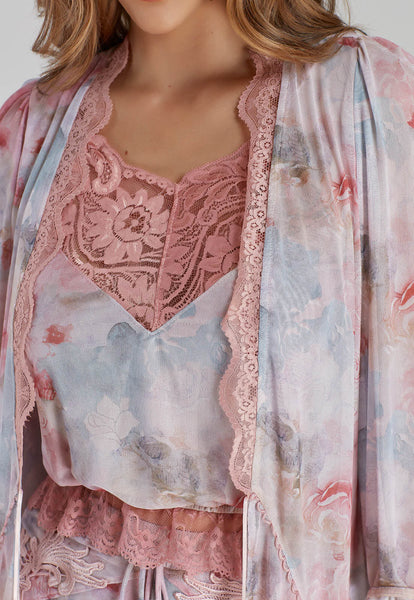Nude & Pink Print Loungewear Layering Piece