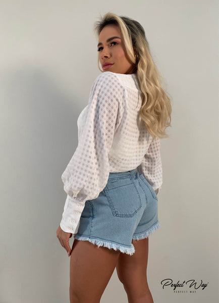 White Shirt Bodysuit & Top Set