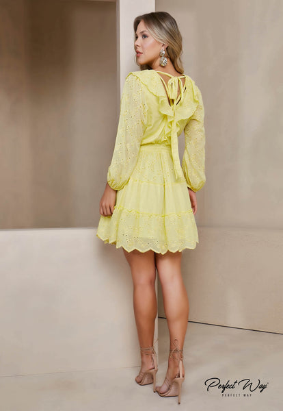 Yellow Loose Short Dress