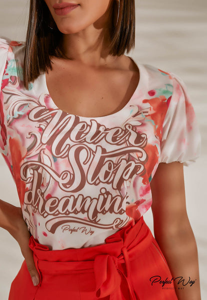 Pink & Orange Print T-Shirt
