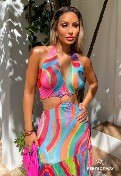 Multicolor Long Dress