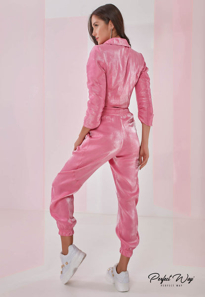 Pink Mini Blazer & Tailored Pants Set