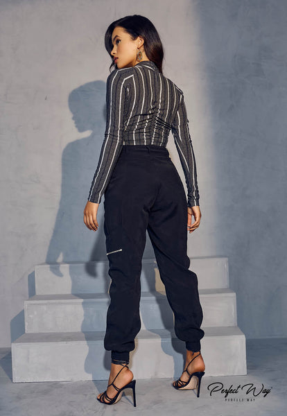 Black Relaxed Tailored Pants