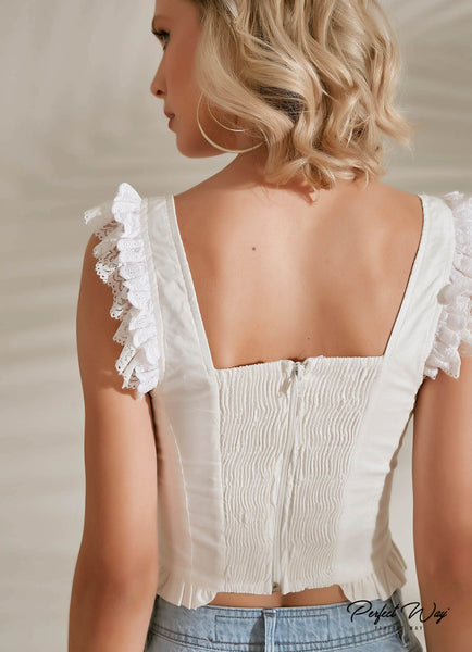 Off-White Eyelet Corset Top