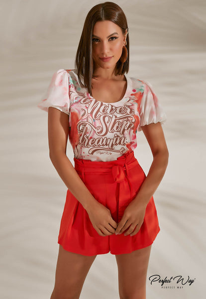 Pink & Orange Print T-Shirt