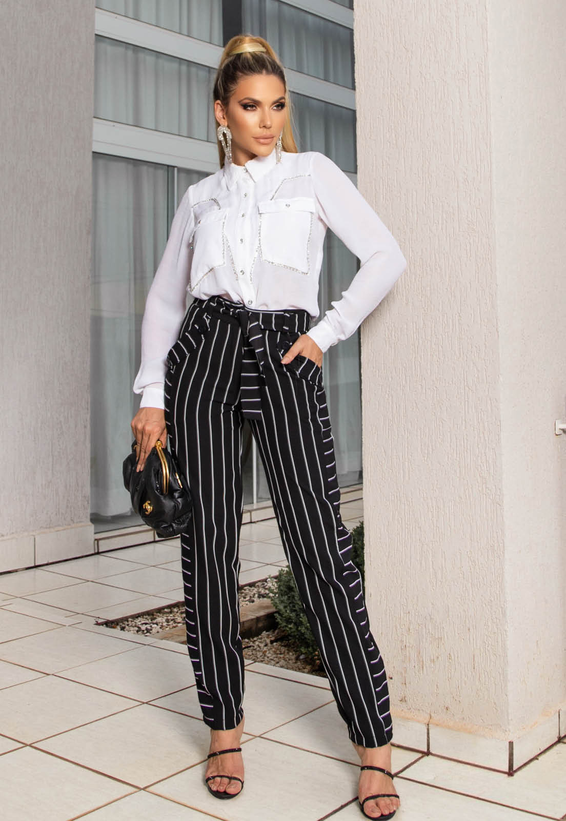 BLACK TAILORED TROUSERS