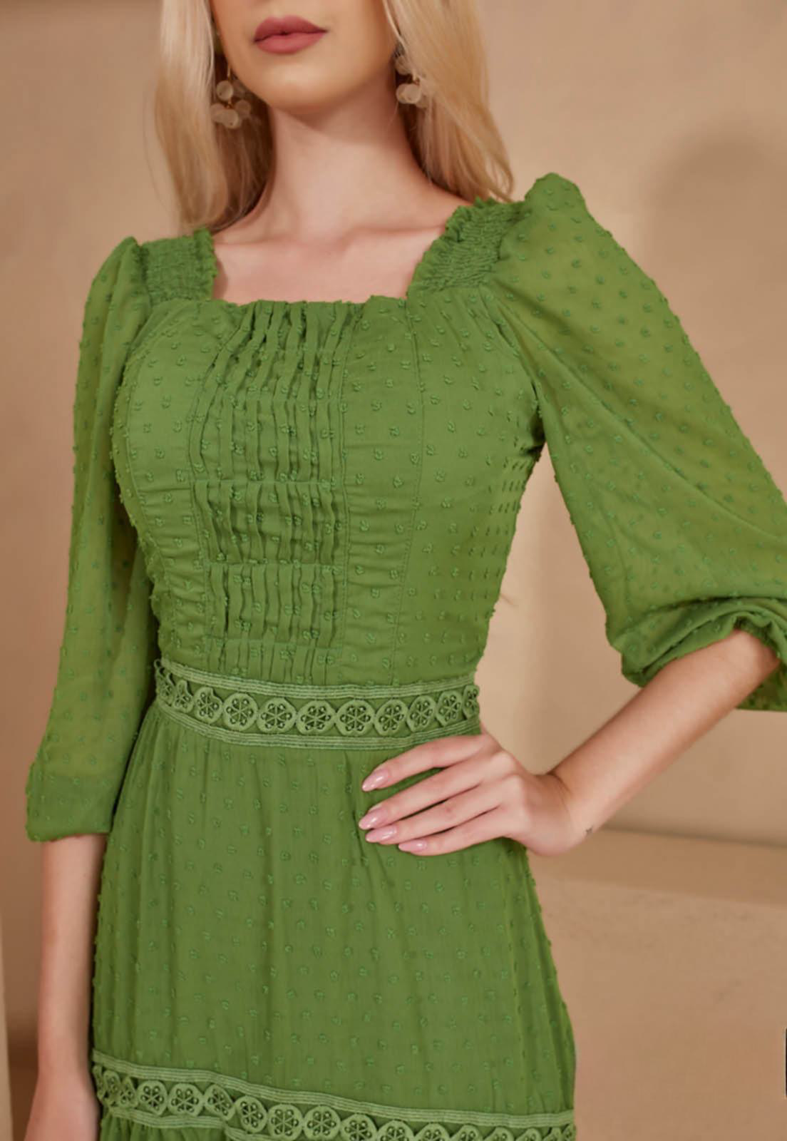 Green Guipure Lace Maxi Dress OhlindaWear Green Guipure Lace Maxi Dress OhlindaWear