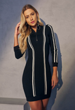 Long Sleeve Dress With Stripe Detail