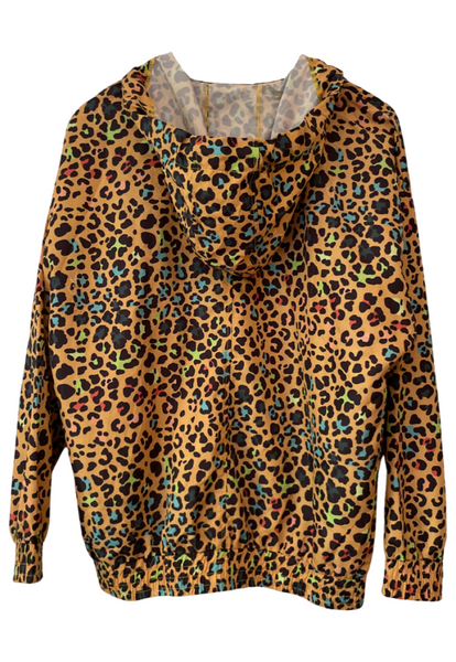 Jaqueta colorida com estampa de leopardo