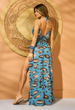 Turquoise Animal Print Cover Up Dress
