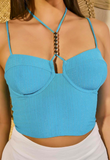 Crop Lurex Com Detalhe De Metal