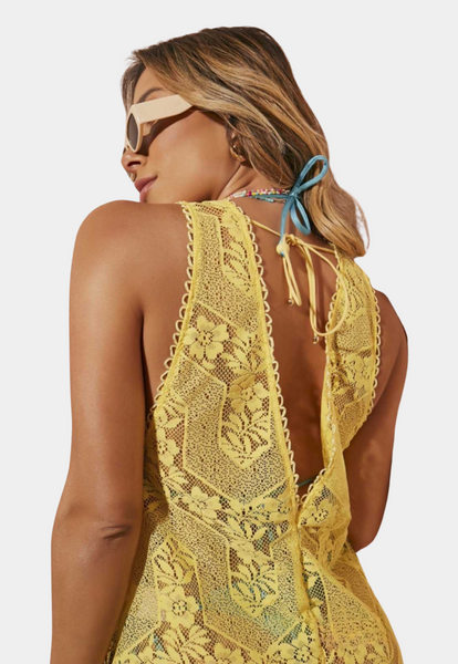 Yellow Lace Cover Up