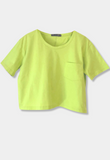 Camiseta Crop Bolso Descontraída