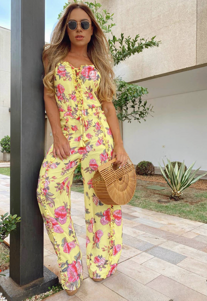 Yellow Printed Jumpsuit