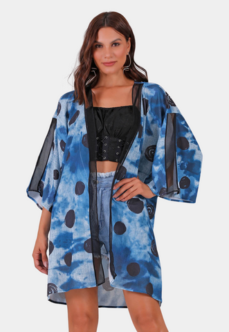 Kimono Estampado Azul