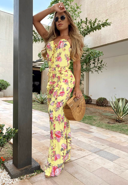 Yellow Printed Jumpsuit