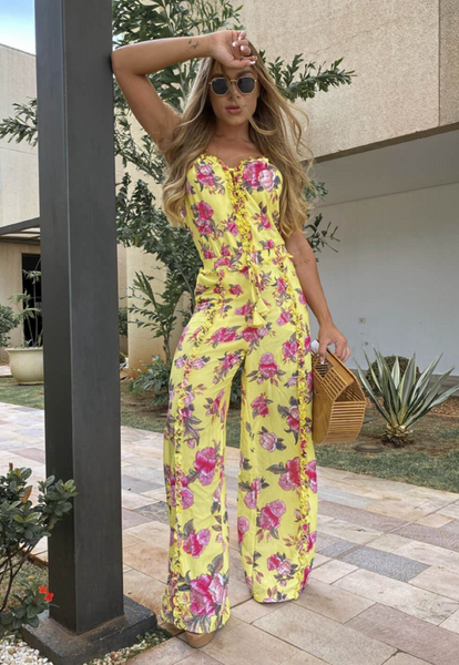 Yellow Printed Jumpsuit
