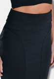 Strapless Black Crop & Skirt Set