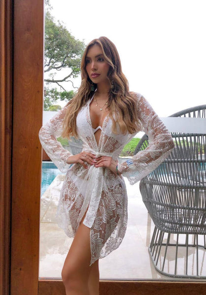 White Lace Beach Cover Up