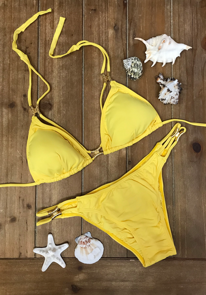 Four Strips Gold Detail Bikini